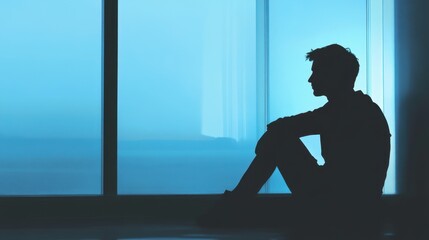 self-awareness silhouette in thought calming environment