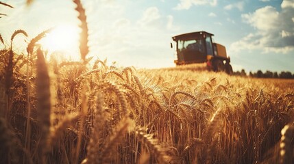 Fototapeta premium Farmer harvesting crops in a sunny field, traditional agriculture, hard work and rural life, harvest season.
