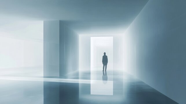 self-reflection mirror reflection minimalist room soft tones