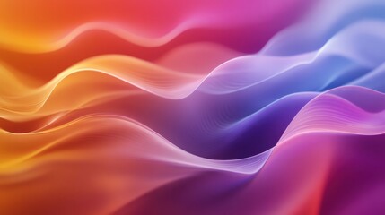 Obraz premium An abstract digital background featuring flowing waves and smooth gradients, with vibrant colors, ideal for technology, creative design, and modern themes.