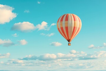 Naklejka premium Colorful Hot Air Balloon in Clear Blue Sky