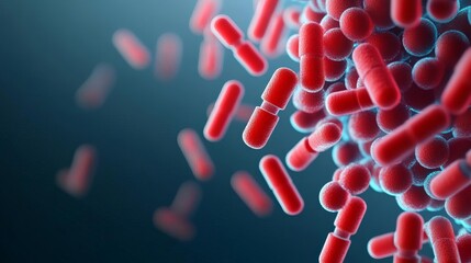 Fototapeta premium Bacteria cell wall resisting antibiotic attack, molecular structure, 3D illustration