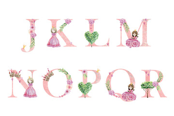 Watercolor princess letters. © Tapilipa