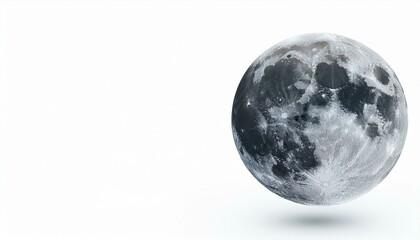 A glowing moon in the dark night sky, with Earth as a blue sphere in the background surrounded by stars and clouds, showing continents like America and Europe floating in space, white background