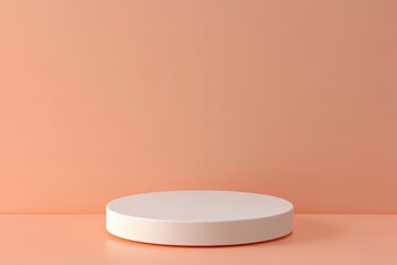 Minimalist White Platform on Peach Background