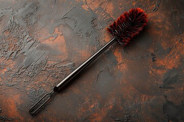 Cleaning brush on textured surface showcasing vibrant colors and design