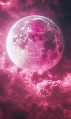 Naklejka premium a giant pink dolly shot of the earth