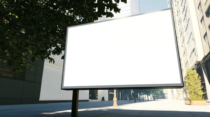 Fototapeta premium Blank white billboard on the street, mockup for design 