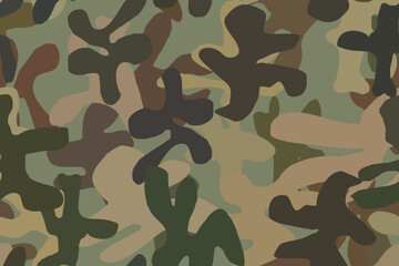 Naklejka premium Digital Beige Camouflage. Urban Hunter Pattern. Abstract Tree Brush. Repeat Grey Pattern. Brown Camo Print. Seamless Vector Camoflage. Fabric Military Background. Seamless Print. Camo Khaki Grunge.