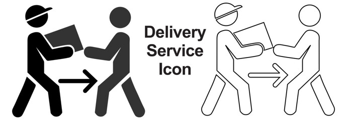 Delivery boy icon set, home delivery service icon set