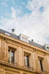 Building Facade of a Renaissance House with a Bay Window on the Rooftop