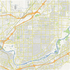 Map of Arden-Arcade in California in a normal road map style. Contains layered vector with roads water, parks, etc.