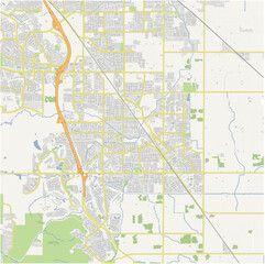 Fototapeta premium Map of Brentwood in California in a normal road map style. Contains layered vector with roads water, parks, etc.