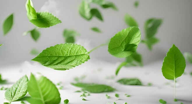 mint leaves in a glass