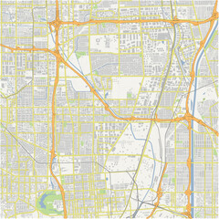 Obraz premium Map of Carson in California in a normal road map style. Contains layered vector with roads water, parks, etc.