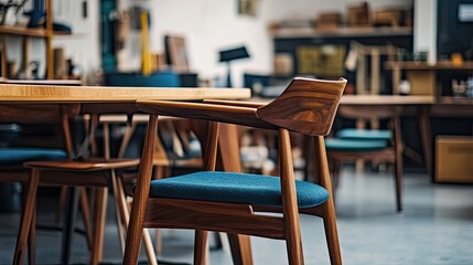 Modern Wooden Chair in Contemporary Workspace