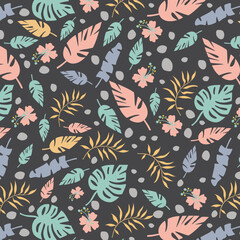 Abstract art nature background vector. Modern shape line art wallpaper. Boho foliage botanical tropical leaves and floral pattern design for summer sale banner , wall art, prints and fabrics.