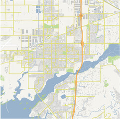 Fototapeta premium Map of Eastvale in California in a normal road map style. Contains layered vector with roads water, parks, etc.