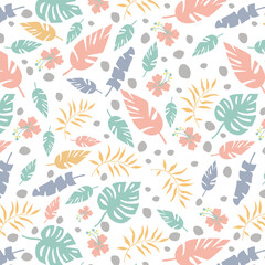 Fototapeta premium Abstract art nature background vector. Modern shape line art wallpaper. Boho foliage botanical tropical leaves and floral pattern design for summer sale banner , wall art, prints and fabrics.