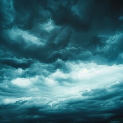 Fototapeta premium Dramatic, stormy sky with dark, ominous clouds.