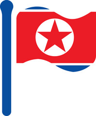 NORTH KOREA Flag free flown Rounded icon