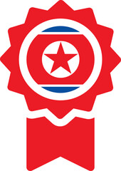 NORTH KOREA flag on badge bag