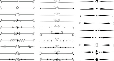 Ornamental Page border divider set for calligraphic aesthetic certificate design element