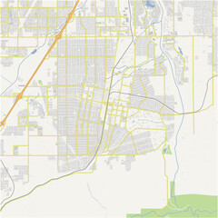Obraz premium Map of Hesperia in California in a normal road map style. Contains layered vector with roads water, parks, etc.