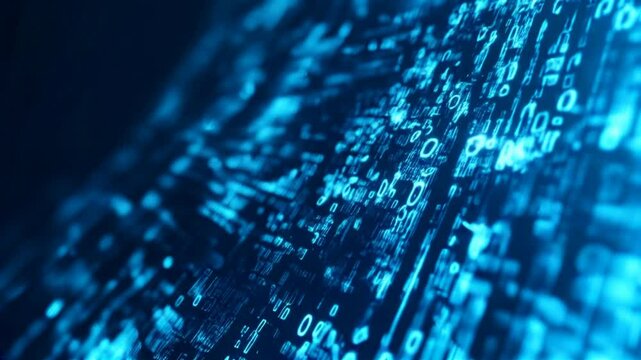 
An abstract digital data background showcasing a blend of technology and science themes, featuring intricate patterns, vibrant colors, and glowing elements that evoke a sense of innovation.