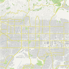 Fototapeta premium Map of La Habra in California in a normal road map style. Contains layered vector with roads water, parks, etc.