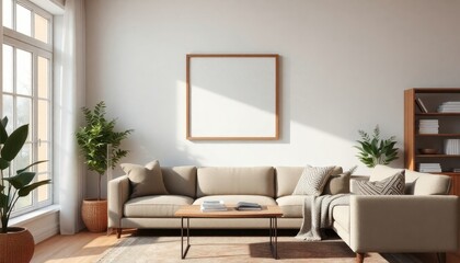Elegant 3D-Rendered Living Room Captures Modern Minimalist Design