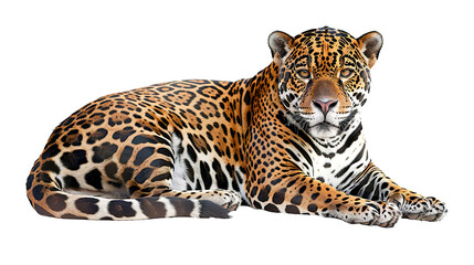 Obraz premium Jaguar portrait full body shot isolated on transparent background, PNG 