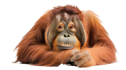 Orangutans full body shot isolated on transparent background, PNG 