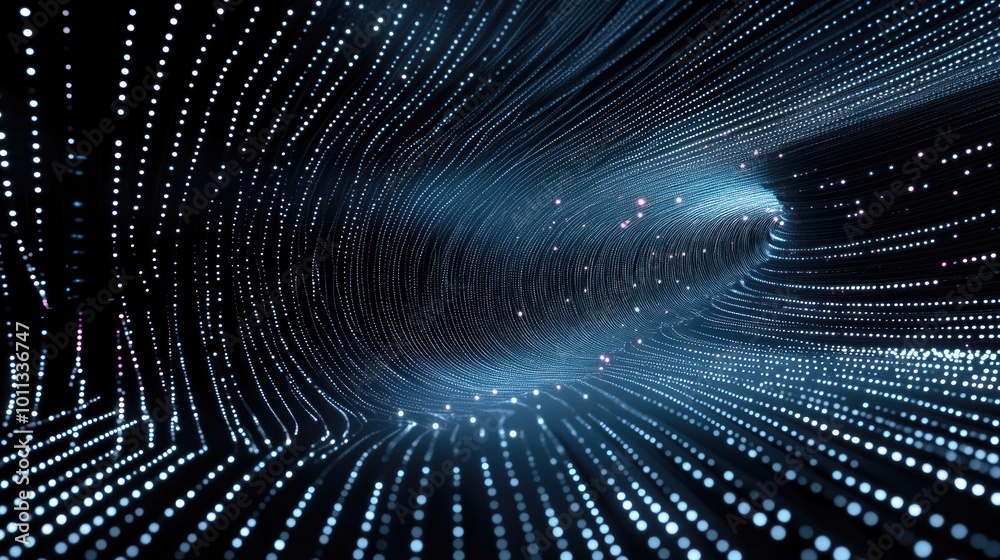 Poster Illuminated lines symbolizing large scale data transfer