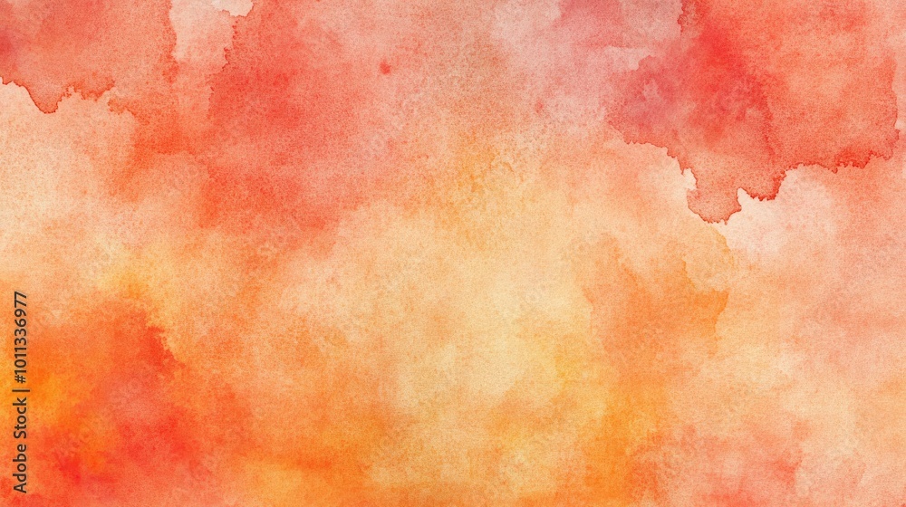 Poster Abstract watercolor texture with orange and red hues featuring a scratched paper effect ideal for background use