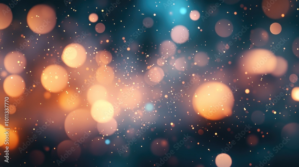 Poster Shimmering particles illuminate with a bokeh effect
