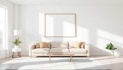 Elegant Living Room: Cozy sofa complemented by tasteful decor, creating a warm and inviting atmosphere.