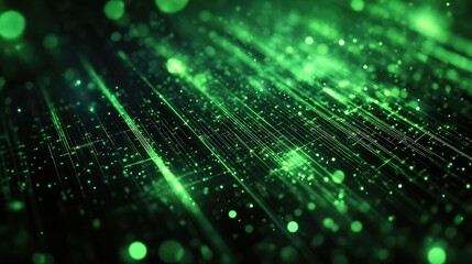 Abstract texture showcasing a vast data background symbolizing the dynamic nature and framework of advanced technology in green and black tones