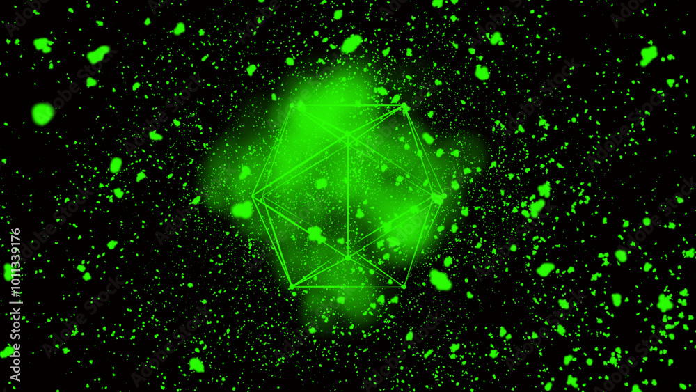Poster 3dimention vector illustration. cyber network connection structure in the form of a cube. technology