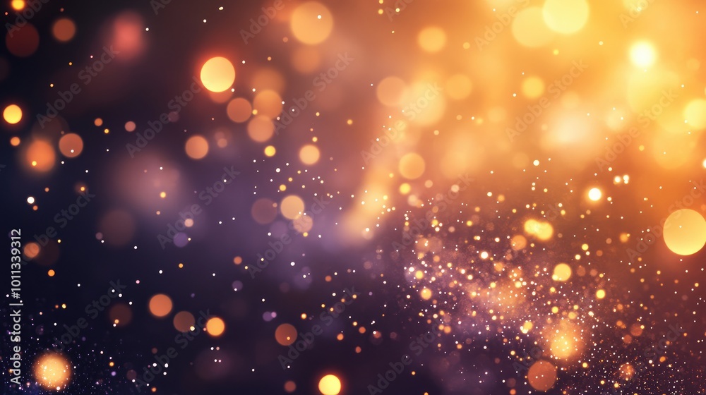 Poster Shimmering particles illuminate with a bokeh effect