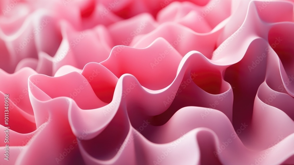 Aufkleber 3D depiction of undulating pink forms conveying a feeling of depth and dynamic motion