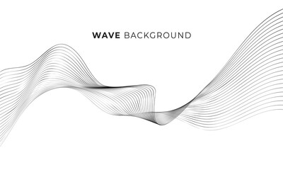 abstract black wave with futuristic line art isolated banner design