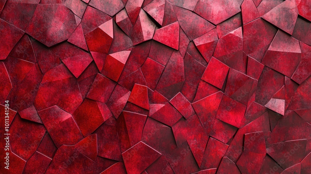 Poster abstract red ceramic mosaic tile texture featuring a concrete cement design suitable for wall or flo