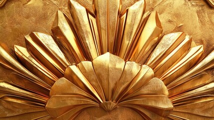 Gold decorative elements featuring an abstract art deco design