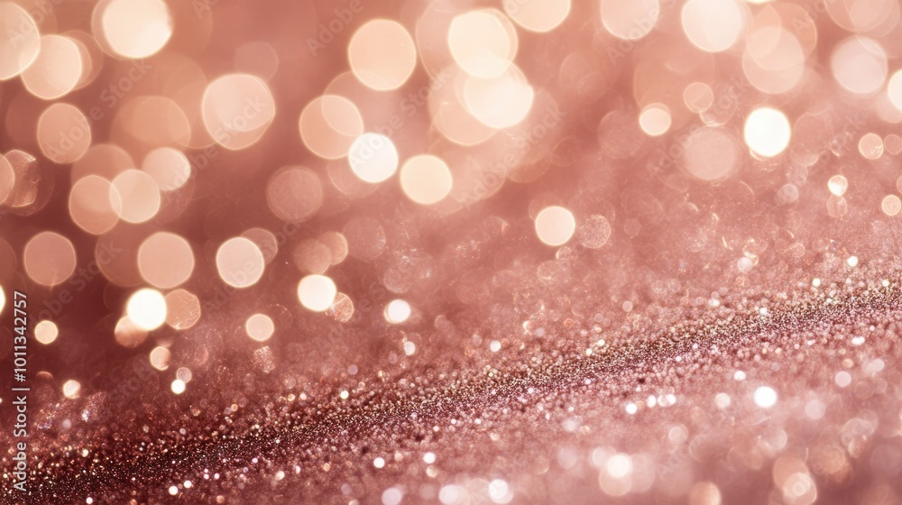 Aufkleber Rose gold glittering bokeh lights create an abstract background suitable for festive occasions