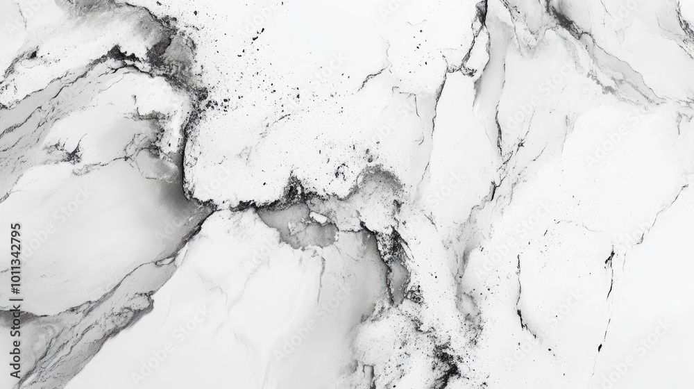 Poster Abstract white marble texture featuring gray splashes creating a luxurious background