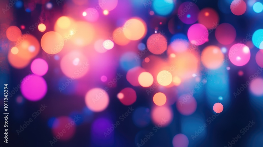 Aufkleber Colorful neon light leaks create a blurred effect on a dark backdrop This defocused illuminated texture serves as an abstract overlay or screen filter for photos