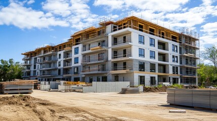 Modern Apartment Building Under Construction