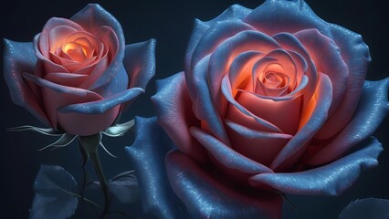 rose on blue
