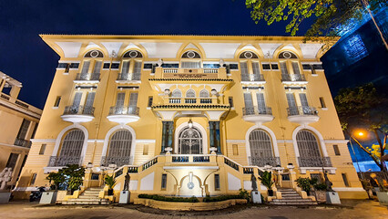 Fine Art Museum Of Ho Chi Minh City At Night, Vietnam. Fine Art Museum Of Ho Chi Minh City Is One Of The Largest Museums In Ho Chi Minh City.